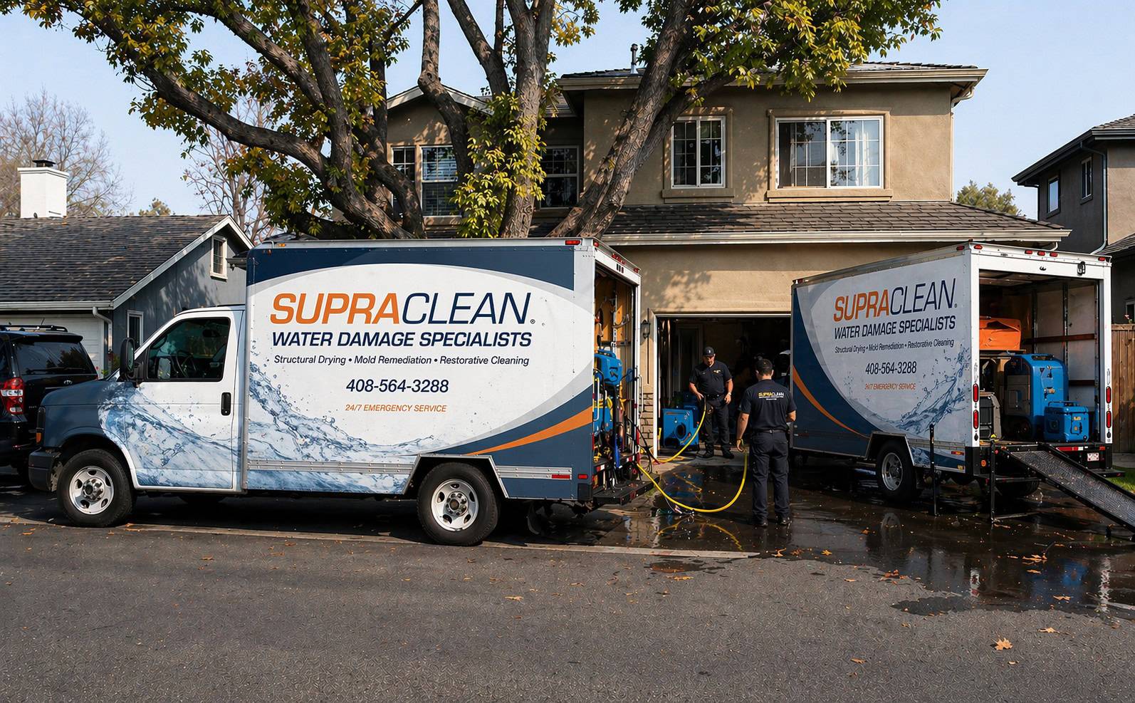 Photo Of A Flooded Neighborhood Intersection.